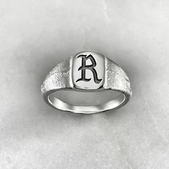Anillo Inicial Grabado Anillo Inicial Plata Anillo Grabado Personalizado Anillo Letra Anillo Inicial Personalizado Etsy Espana