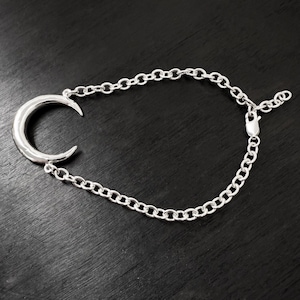 Sterling Silver Crescent Moon Bracelet: Dainty Celestial Jewelry