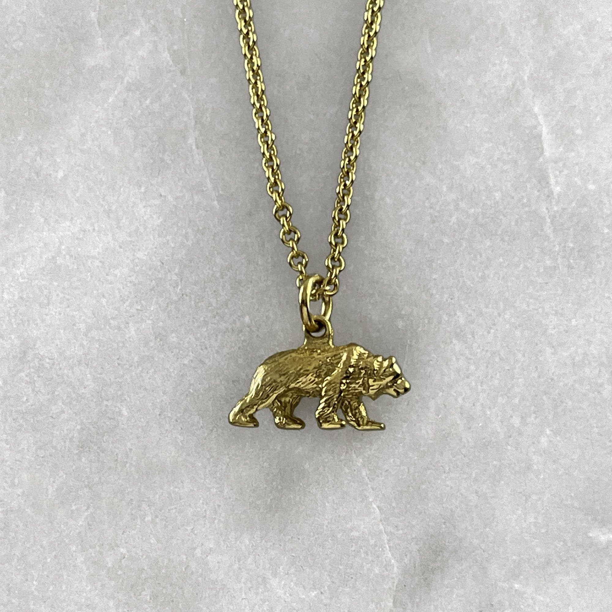 sterling/gold plated mini pave bear necklace – Marlyn Schiff, LLC