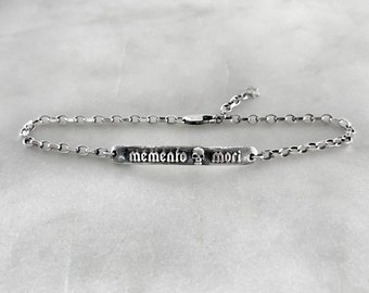 Memento Mori Bracelet, 6mm Memento Mori Bracelet, Macabre Jewelry