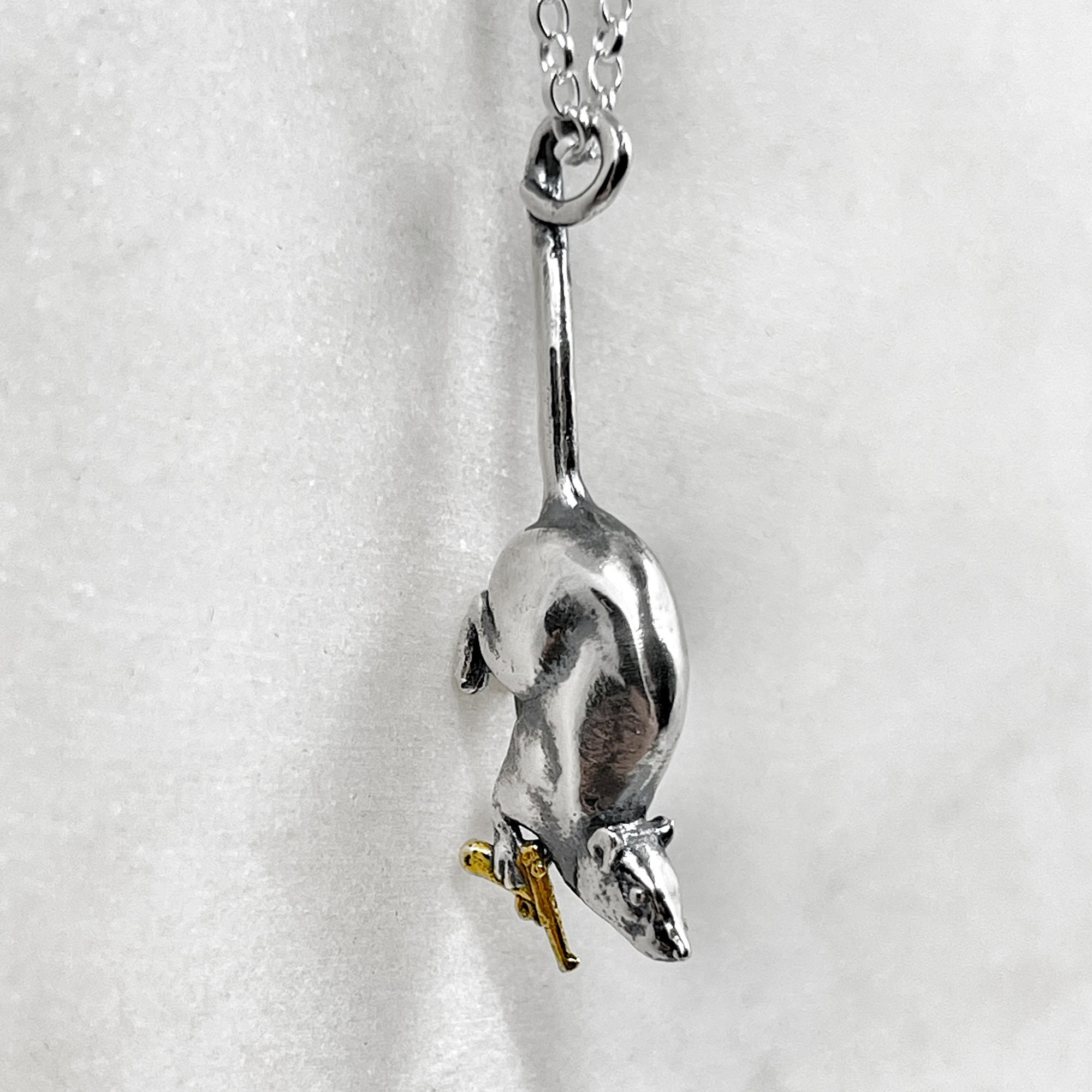 Rat Pendant, Silver Rat Necklace, Silver Rat Charm, Rat With Rat Pendant, Silver Rat Necklace, Silver Rat Charm, Rat With