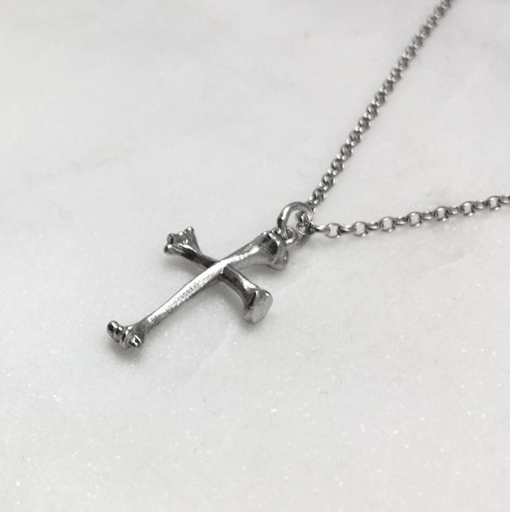 Bone Cross Necklace Aaron Diamond Cross Pendant In Sterling Silver