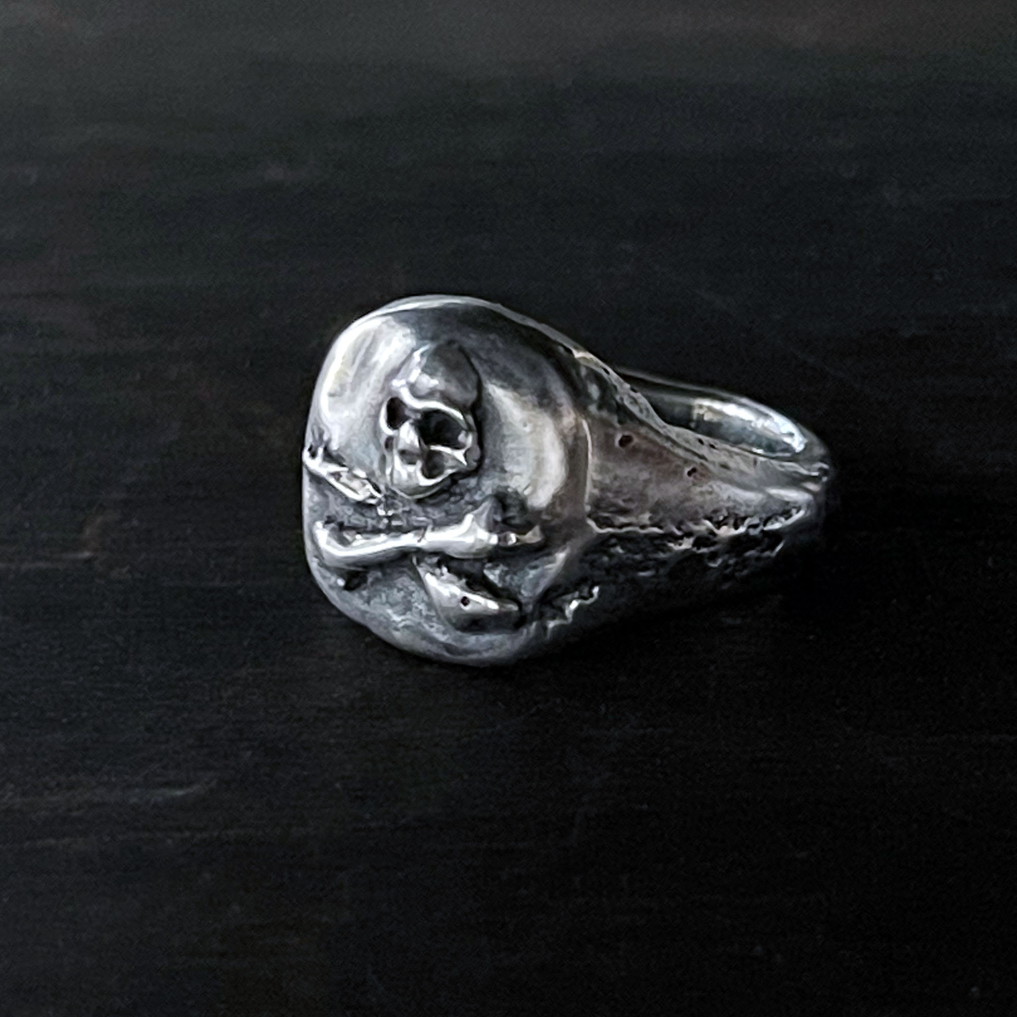 Skull & Crossbones Ring, Silver Skull Ring, Skull Signet Skull & Crossbones Ring, Silver Skull Ring, Skull Signet