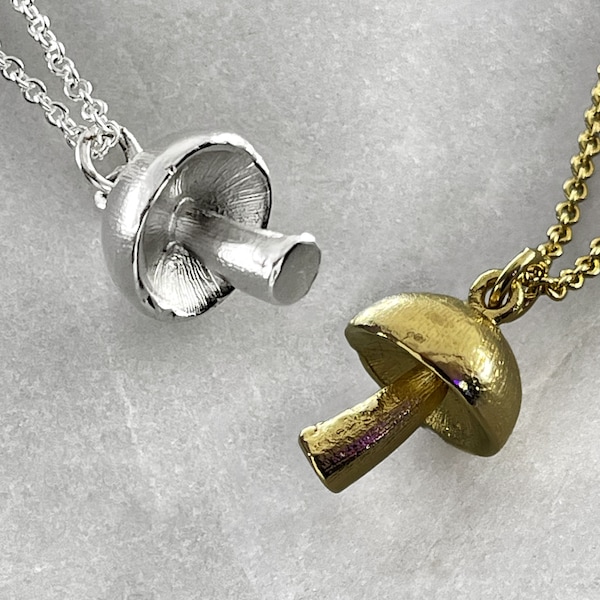 Collier de champignons, pendentif champignon, charme champignon, pendentif champignon, bijoux champignon