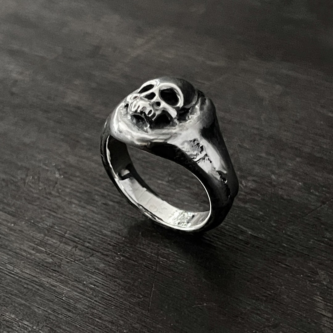 Signet Rings Sterling Silver Skull Jewelry Skull Ring, Skull