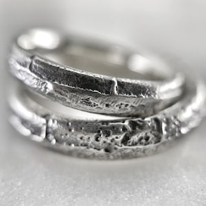Rustic Silver Ring, Rough Silver Ring, Alternative Wedding Band, Wedding Ring