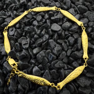 Seven Fish Bracelet, Sardine Bracelet, Gold Fish Bracelet, Silver Fish Bracelet