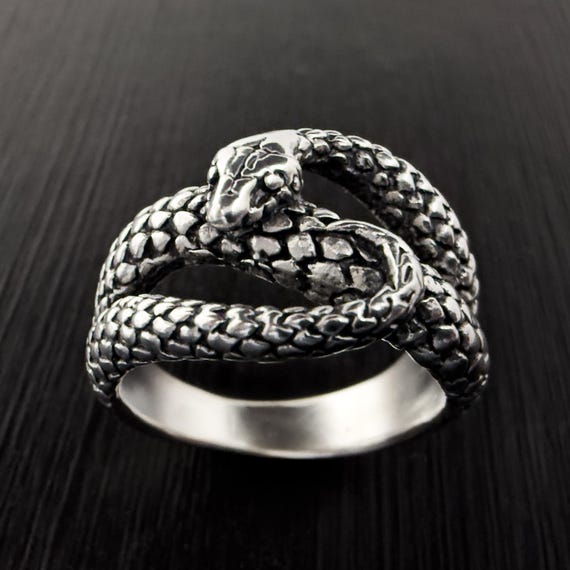 Anello Serpente Argento Sterling 925 - Corona Sun Jewelry - Fatto A Mano In Thailandia