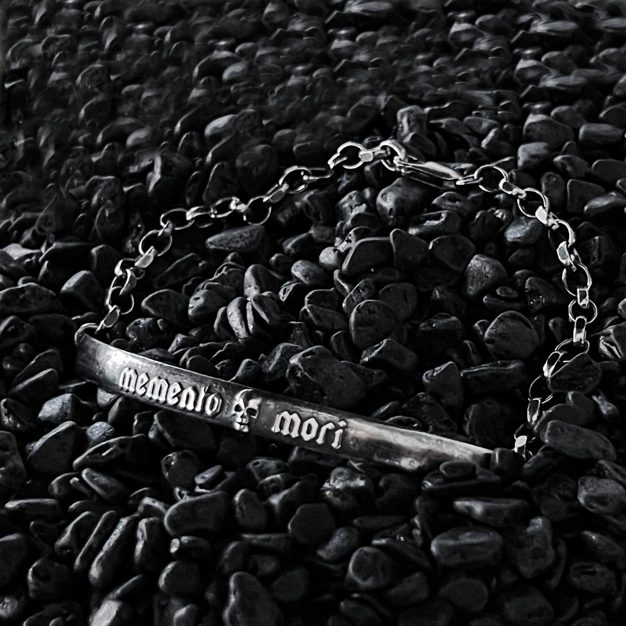 Memento Mori Skull Bracelet, Sterling Silver, Adjustable Chain - Etsy