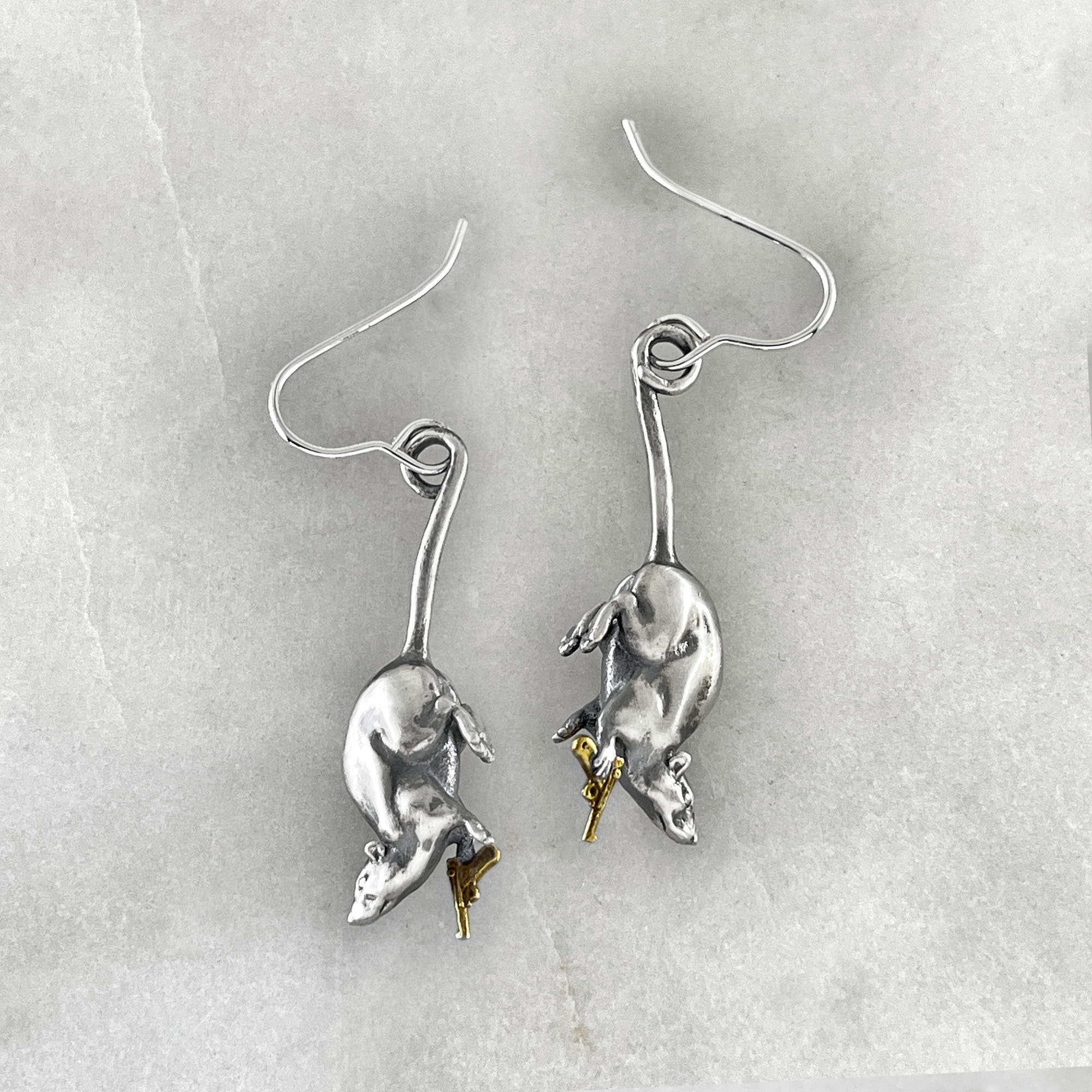 Rat Earrings Titanium - Etsy