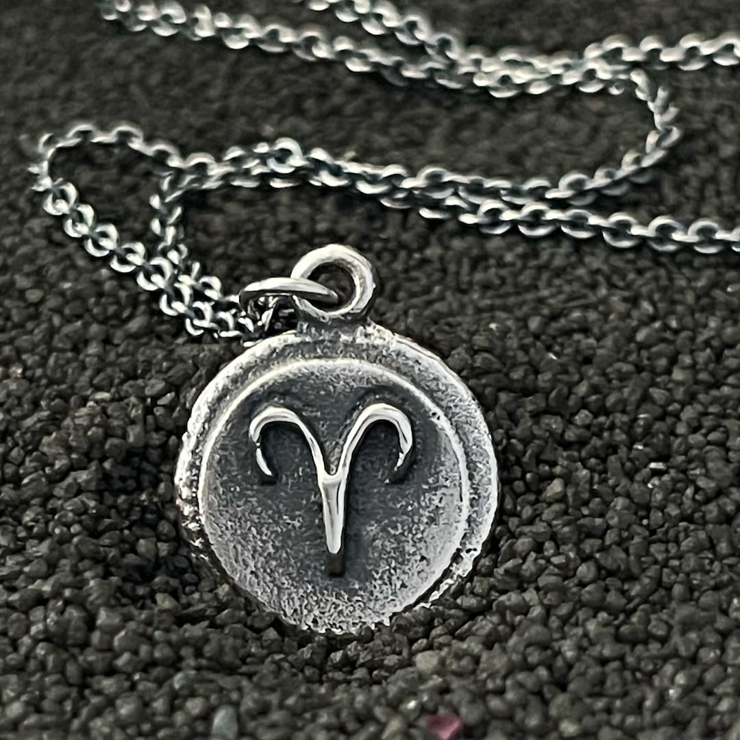 Sterling Silver Aries Pendant Necklace, Hand-cast Zodiac Jewelry - Etsy UK