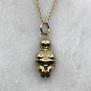 Venus Of Willendorf Necklace, 9K Necklace, Venus Of Willendorf, Womankind Pendant, Mother Goddess, Venus figurine, Fertility Goddess