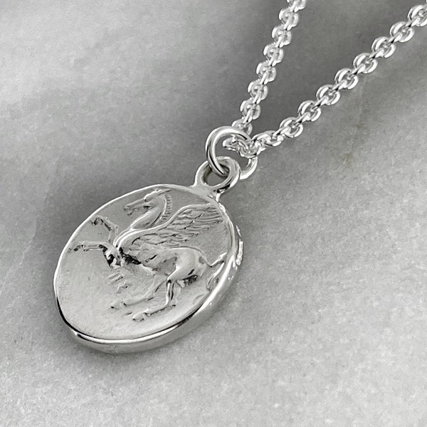 Pegasus Pendant, Flying Horse Pendant, Mythical Creature, Pegasus Coin, Silver Coin Necklace, Pegasus Pendant, Magical Horse