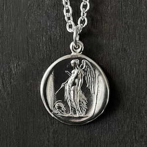 Pendentif Sceau de Cire, Collier Sceau de Cire, Bijoux Sceau de Cire, Pendentif Victoire, Pendentif Ange, Victoire ailée, Collier Victoire, Victoire