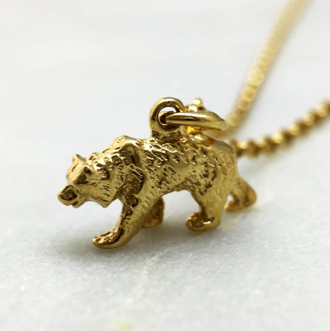 Gold Bear Muse Earring & Pendant Set in 18k Gold - Jewels of Marga