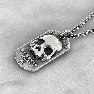 Skull Army Tag, Skull Identity Tag, Identity Tag Necklace, Memento Mori Pendant, Memento Mori, Macabre Jewelry, Skull Pendant, Skull Tag,