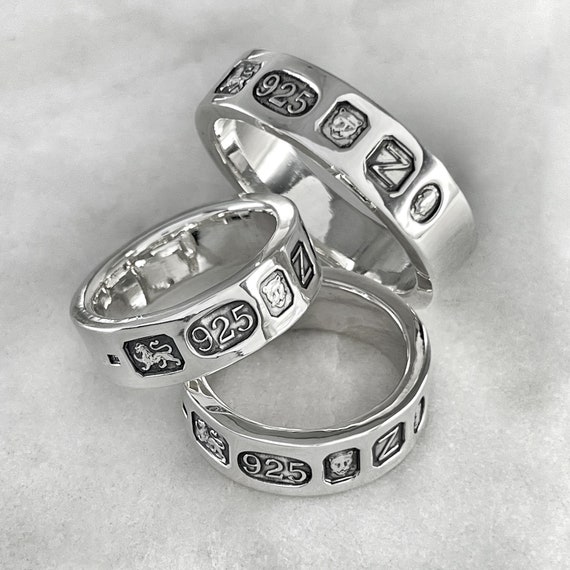 Grosse Bague Vintage En Argent Massif 925 / Argent Sterling Avec Poinçon - Taille 55