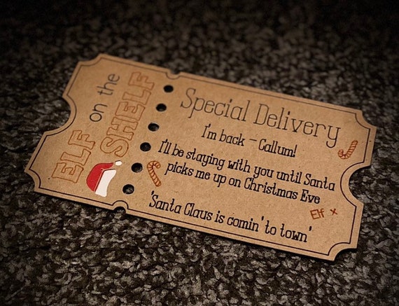 Elf on the Shelf Ticket - Etsy