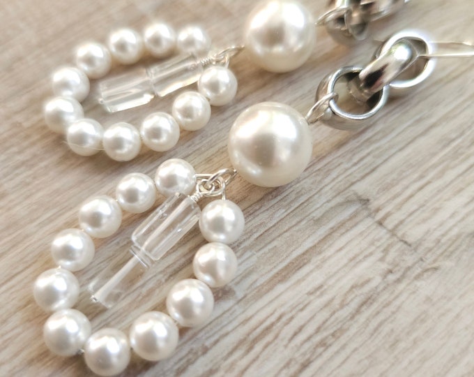 Sea Shell Pearl Dangle Earrings