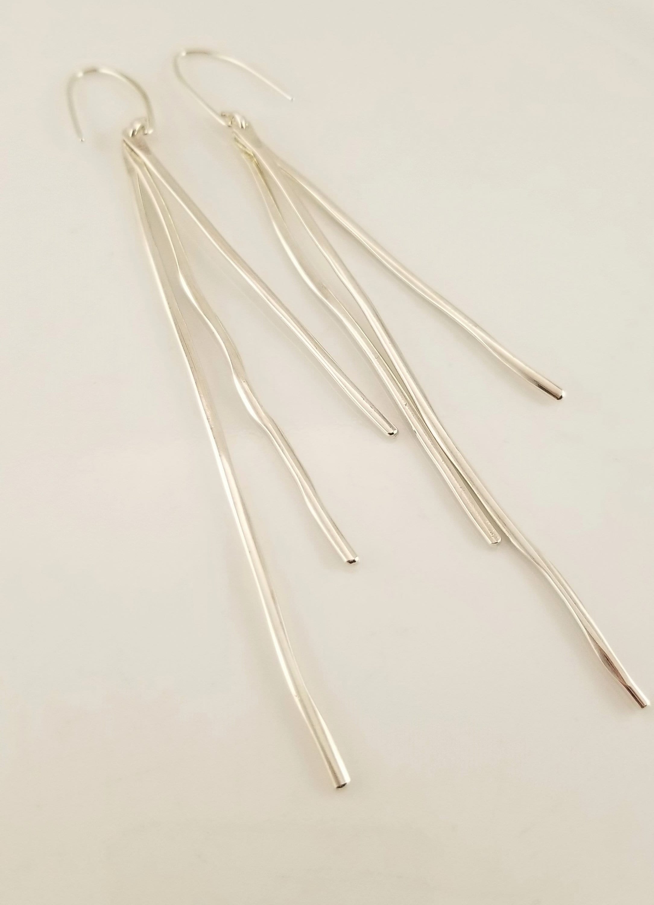 bar silver earrings