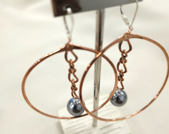 Premium Quality Copper Wire Hammered Hoops Earrings