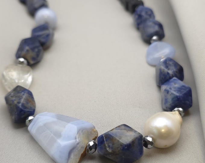 Ocean Sodalite Gemstone Necklace