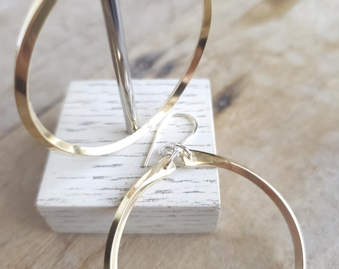 Exquisite Gold Brass Hoop Earrings