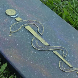 Original acrylic painting, Rod of Asclepius universe