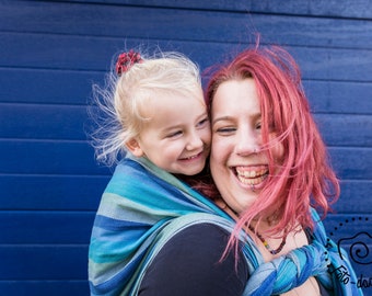 Woven Baby Wrap - Daiesu Ocean - Woven Wrap Baby Carrier, Infant carrier, gift for new mom, baby sling, newborn and toddler