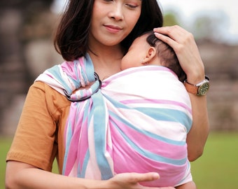 Ring Sling Baby Carrier - Daiesu Marshmallow - draagdoek voor baby en peuter, reisdrager, pasgeboren essentieel, cadeau voor nieuwe moeder