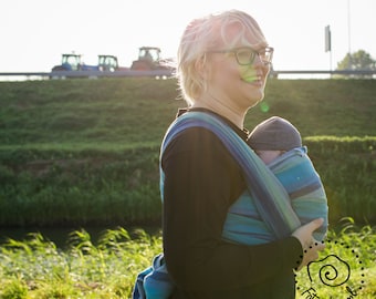 Woven Baby Wrap - Daiesu Ocean - Woven Wrap Baby Carrier, Infant carrier, gift for new mom, baby sling, newborn and toddler