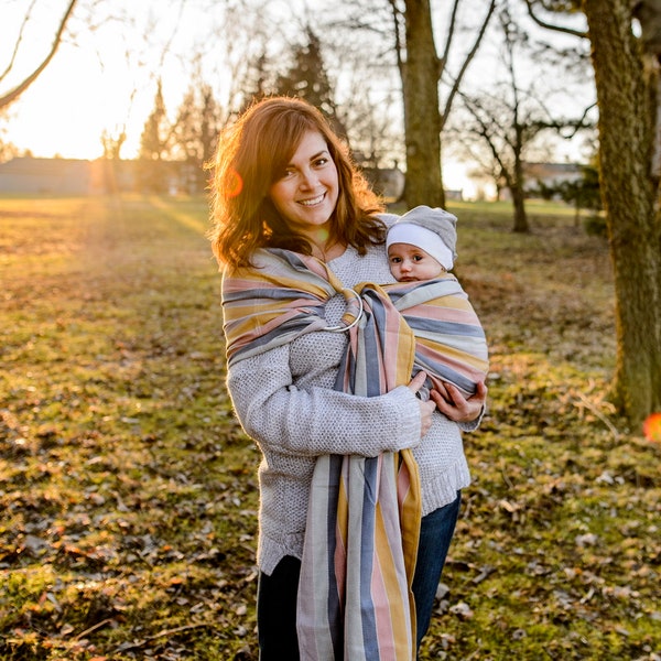 Ring Sling - Emily - Babytrage für Säuglinge und Kleinkinder, Babytragetuch, Reisetrage, Neugeborene unverzichtbar, Geschenk für neue Mutter, Babyparty