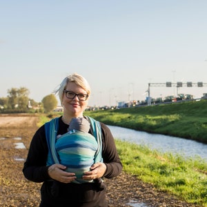 Geweven draagdoek Daiesu Ocean Geweven draagzak, draagzak, cadeau voor nieuwe moeder, draagdoek, pasgeborene en peuter afbeelding 2