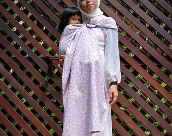 Ring Sling Baby Carrier - Daiesu Sweetheart Lilac - draagdoek voor baby en peuter, reisdrager, pasgeboren essentieel, cadeau voor nieuwe moeder