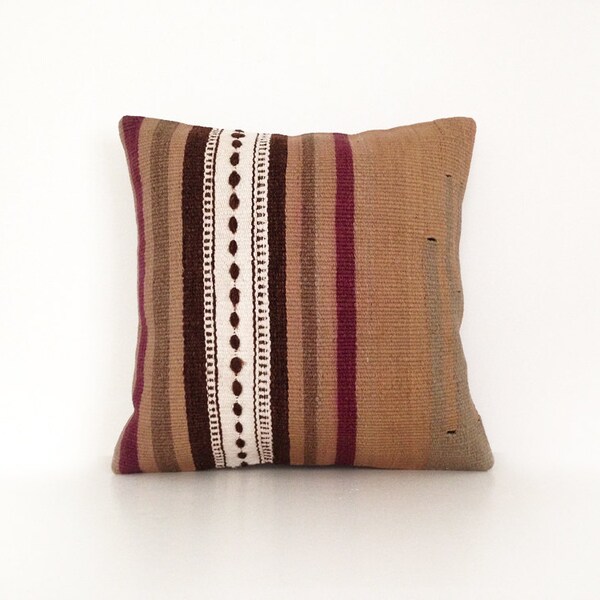 Anatolian kilim pillow cover 16x16 inches Decorative kilim pillow cover Home Decor Throw pillow Boho pillow Accent Pillows