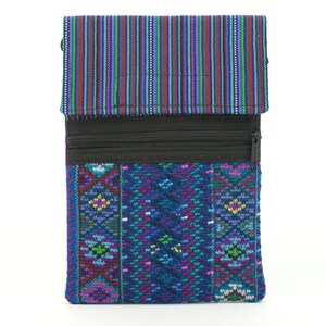 Mobile phone bag, multi colors, Mayan Huipil shoulder bag, hand embroidered crossbody purse, bag, passport bag