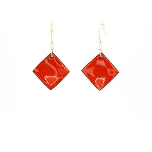 Emaille Ohrringe, Enamel Earrings, Schlicht, Emaille-Ohrhänger, Kupferohrringe, Ohrhänger, Emaux, Handgemachte Glasohrringe