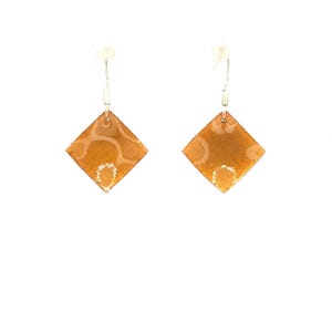Emaille Ohrringe, Enamel Earrings, Schlicht, Emaille-Ohrhänger, Kupferohrringe, Ohrhänger, Emaux, Handgemachte Glasohrringe