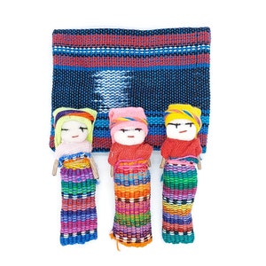 Set of 3 Worry Dolls, Worry Dolls, Trouble Dolls, Muñeca quitapenas, Guatemalan Worry Dolls, Meduim