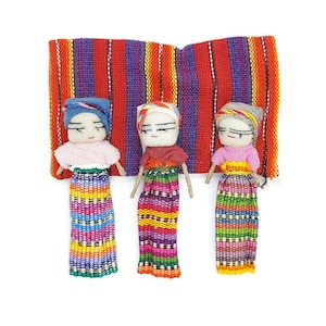 Conjunto de 3 Muñecas de Preocupación, Muñecas de Preocupación, Muñecas de Problemas, Muñeca quitapenas, Muñecas de Preocupación Guatemaltecas, Meduim