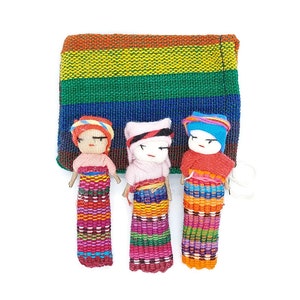 Set of 3 Worry Dolls, Worry Dolls, Trouble Dolls, Muñeca quitapenas, Guatemalan Worry Dolls, Meduim