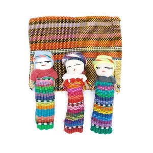 Set of 3 Worry Dolls, Worry Dolls, Trouble Dolls, Muñeca quitapenas, Guatemalan Worry Dolls, Meduim