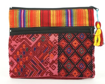 Embroidered handbag, tobacco bag, huipil bag, makeup bag, Guatemala textiles, clutch bag, purses, pouch, small bag