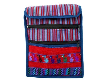 Mayan Huipil shoulder bag, hand embroidered crossbody purse, crossbody bag, passport cell phone bag, travel bag, traveler cross over bag