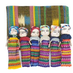 Set of 6 Worry Dolls, Worry Dolls, Trouble Dolls, Muñeca quitapenas, Guatemalan Worry Dolls, Large, Large