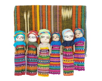 Set of 6 Worry Dolls, Worry Dolls, Trouble Dolls, Muñeca quitapenas, Guatemalan Worry Dolls, Large, Large