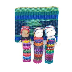 Conjunto de 3 Muñecas de Preocupación, Muñecas de Preocupación, Muñecas de Problemas, Muñeca quitapenas, Muñecas de Preocupación Guatemaltecas, Meduim