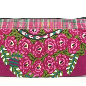 Bolso Floral Bordado, Bolso para Mujer, Bolso Huipil, Bolso Maquillaje, Textiles Guatemala, Bolso Clutch, Monederos