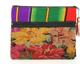 Embroidered handbag, tobacco bag, huipil bag, makeup bag, Guatemala textiles, clutch bag, purses, pouch, small bag