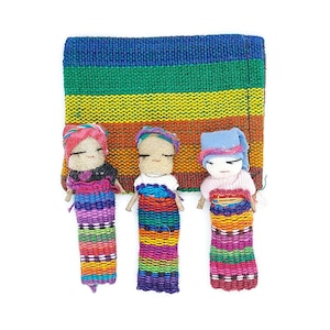 Conjunto de 3 Muñecas de Preocupación, Muñecas de Preocupación, Muñecas de Problemas, Muñeca quitapenas, Muñecas de Preocupación Guatemaltecas, Meduim